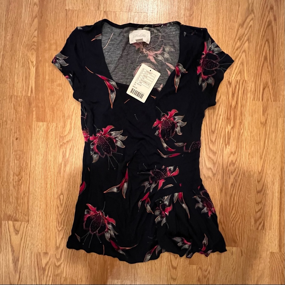 Anthropologie Deletta Navy Top XS